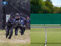 Secure protection of sports fields such as tennis and paintball by shade netting Secure protection of sports fields such as tennis and paintball by shade netting