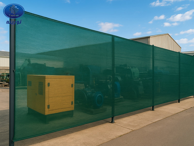 Ветрозащитная затеняющая сетка для защиты техники и оборудования на открытых площадках от холодных зимних ветров