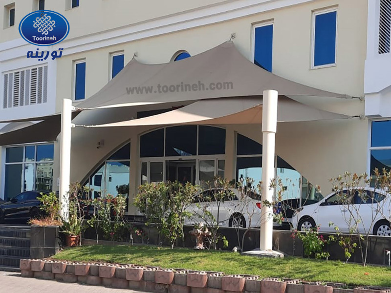 سایبان مدرن برای ورودی مراکز تجاری؛ ترکیب زیبایی، ایمنی و کارایی