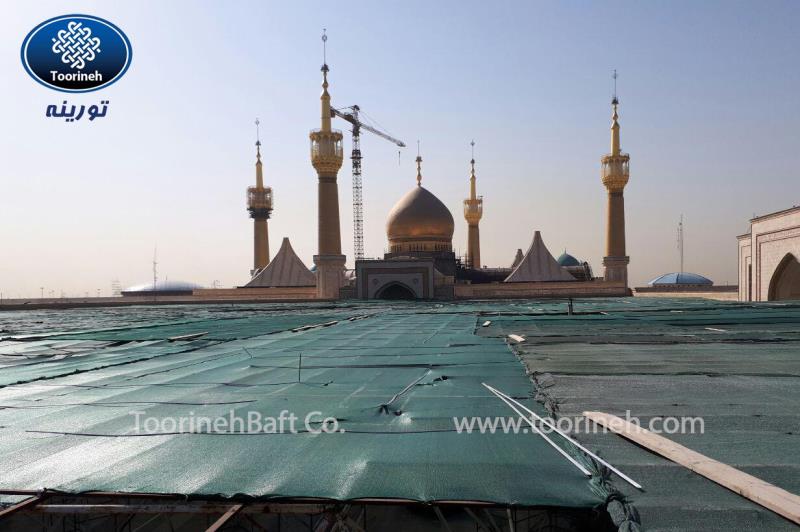 Installing Toorineh Baft shade nets in Imam Khomeini shrine campus